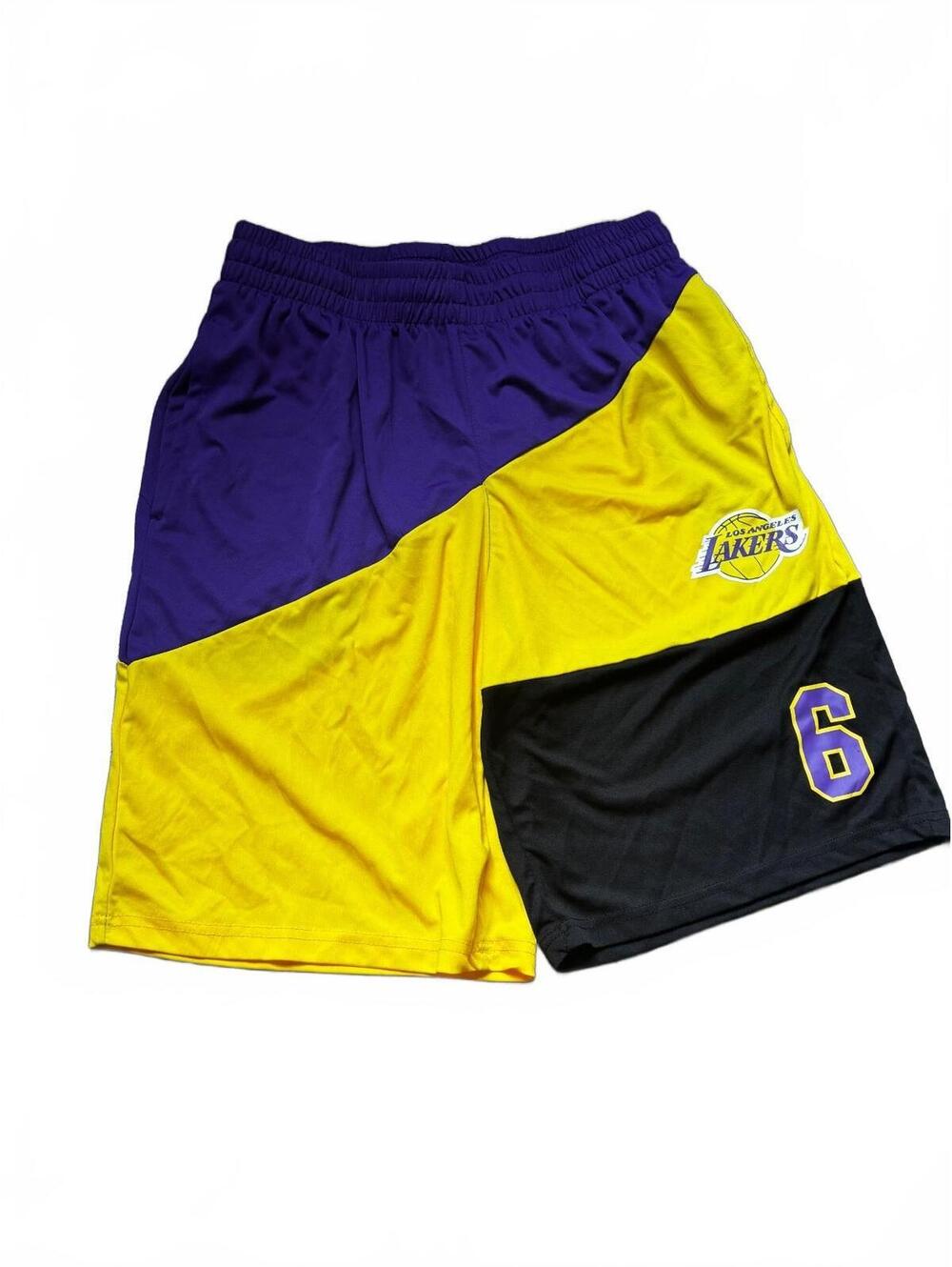 Los Angeles Lakers Colorblock Basketball Shorts Size Large